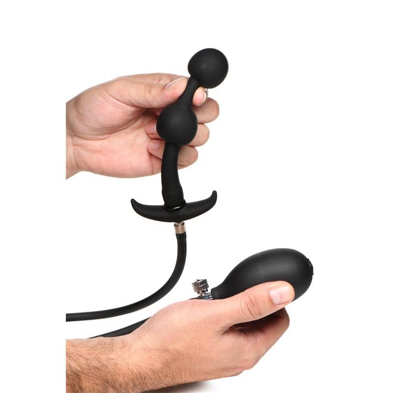 bolas anales inflables con peso de silicona y acero ajustables