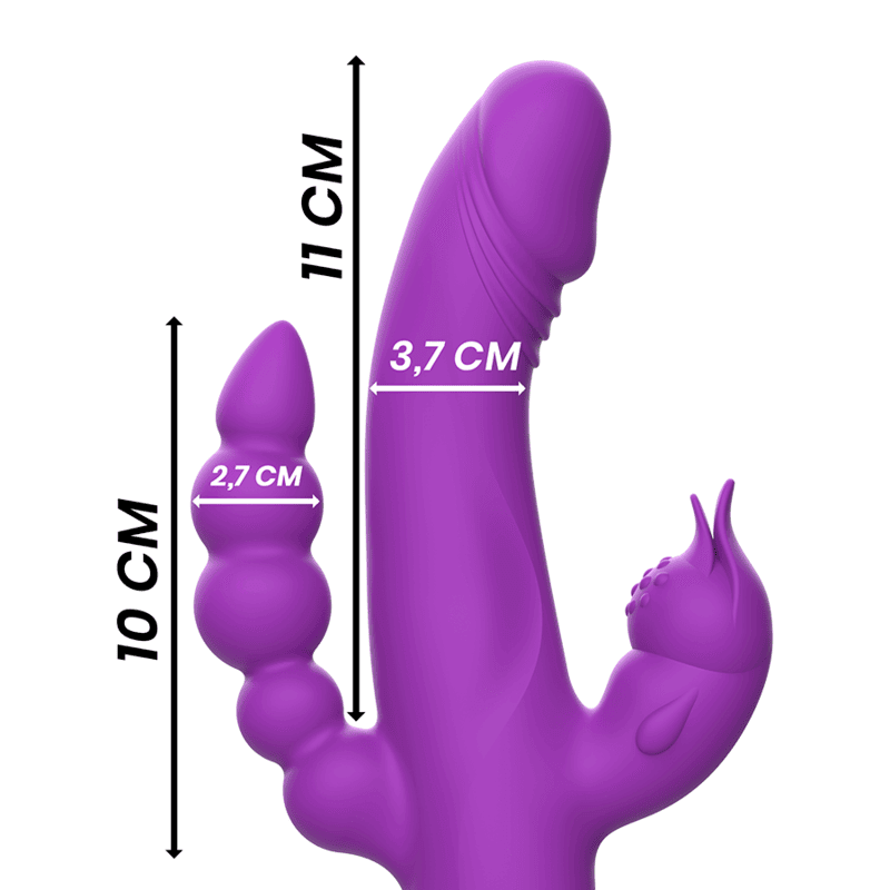 Vibrador triple de silicona con tres motores independientes