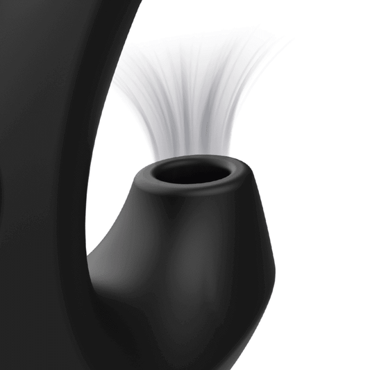 Detalle del Dedal Vibrador Succionador, mostrando su salida de presión para estimulación del clítoris.