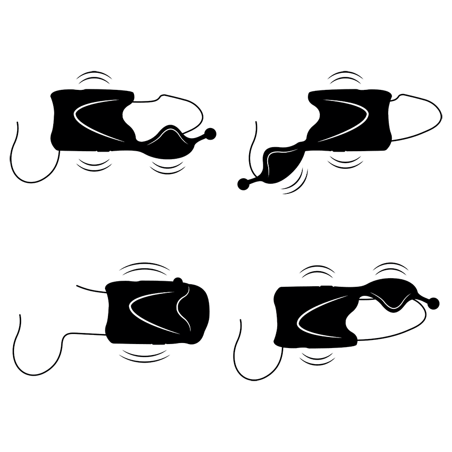 Masturbador vibrador de silicona en gel con doble motor y 9 modos de vibración, estimula intensamente el glande y los testículos.