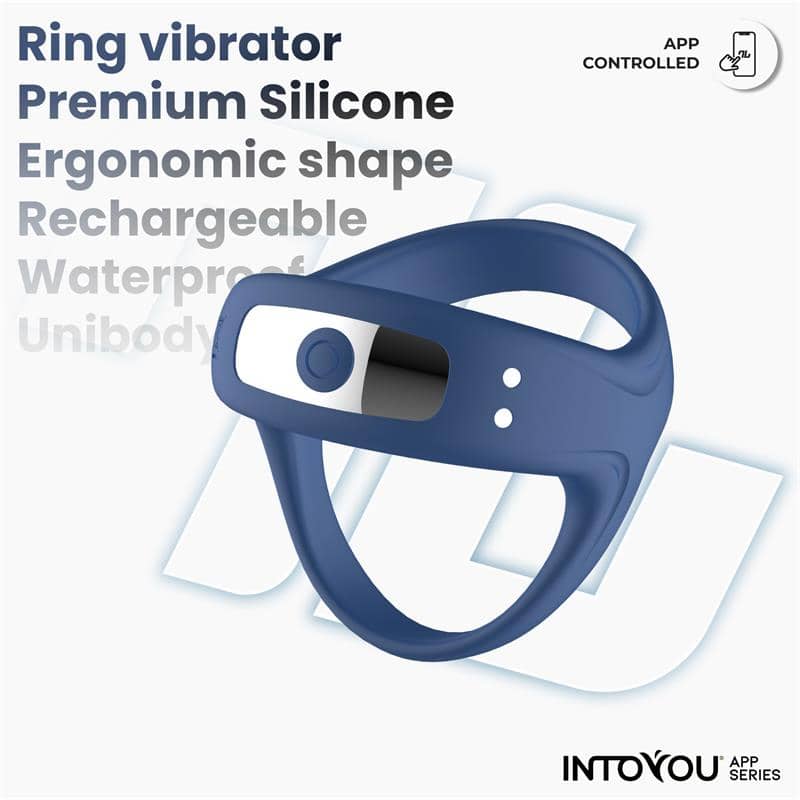 Anillo vibrador de silicona líquida con control por app, diseñado para estimular pene y clítoris de forma sincronizada.