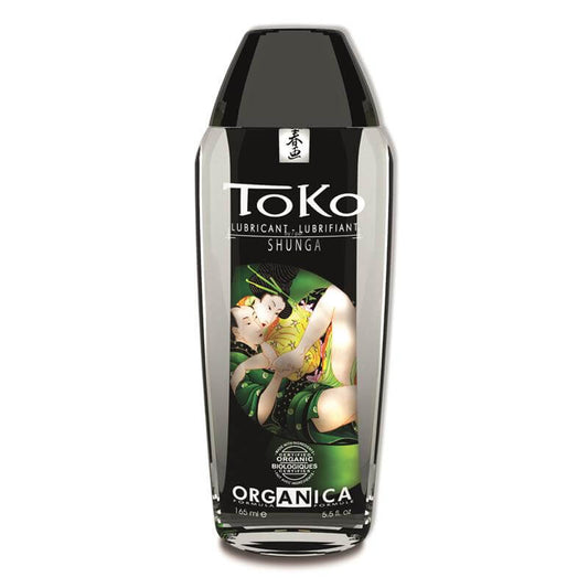 Lubricante íntimo Shunga Toko Orgánica con glicerina vegetal pura, hidratante y de textura suave para mejorar el deslizamiento.