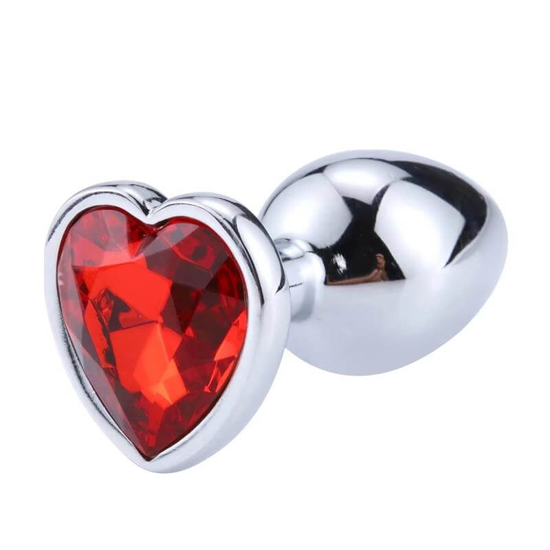 Plug Anal Metlico con Corazn de Cristal Funsexshop Plug Anal Metlico con Corazn de Cristal Funsexshop