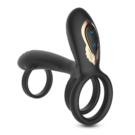 anillo vibrador con control remoto y rotacion recargable
