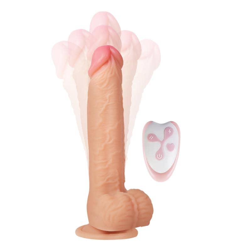 Dildo realista con vibración y triple movimiento 3.0 en silicona líquida