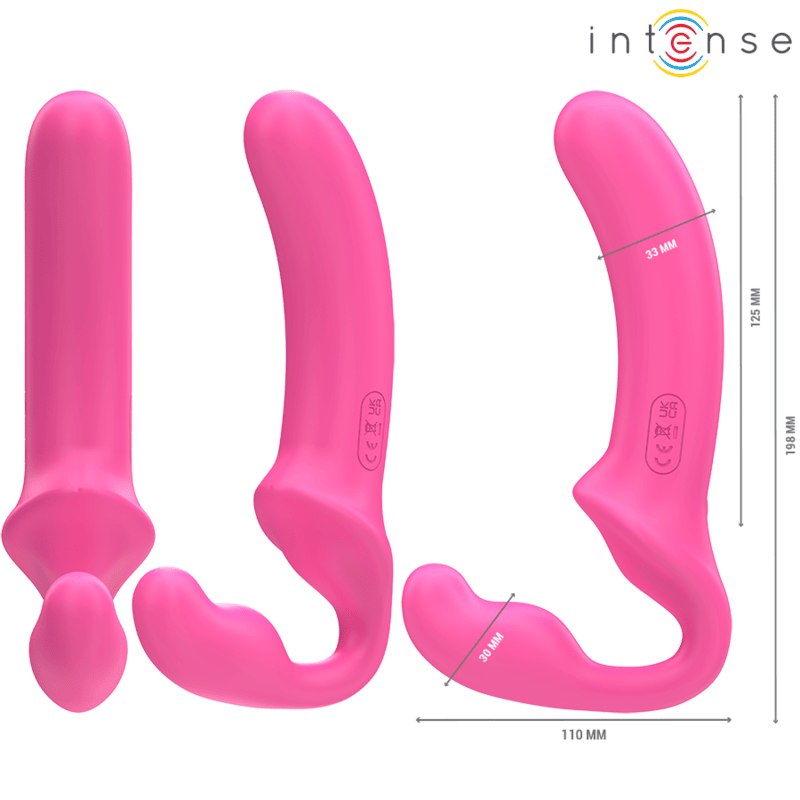 Vibrador AMY Intense de silicona médica en color negro, diseño elegante de 20 cm con control remoto, resistente al agua y recargable por USB.
