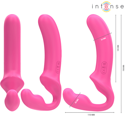Vibrador AMY Intense de silicona médica en color negro, diseño elegante de 20 cm con control remoto, resistente al agua y recargable por USB.