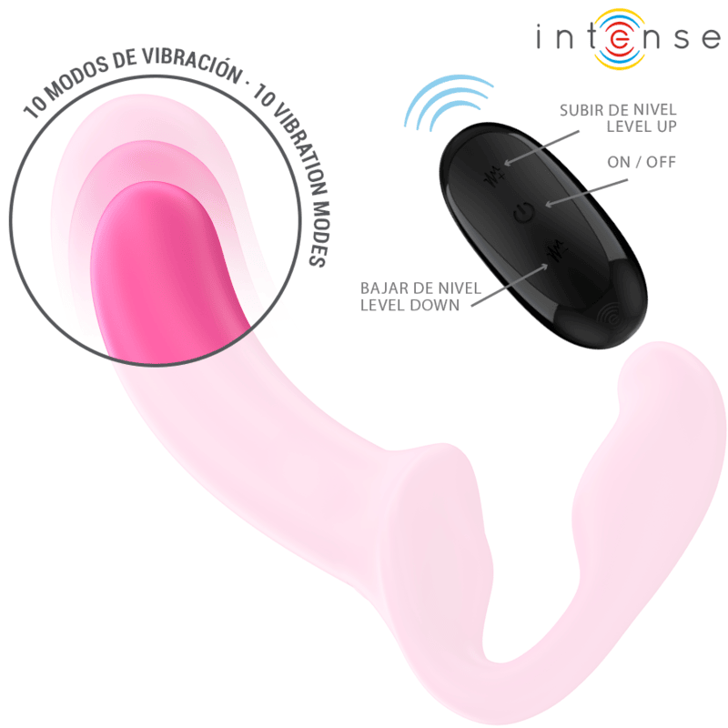 Vibrador AMY Intense de silicona médica en color negro, diseño elegante de 20 cm con control remoto, resistente al agua y recargable por USB.