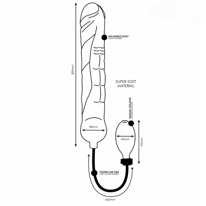 dildo inflable xl ajustable de silicona suave