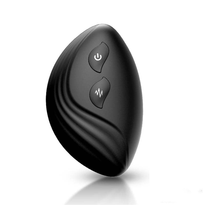 Vibrador de doble estimulación con cabeza curvada para estimulación interna y anillo flexible externo.