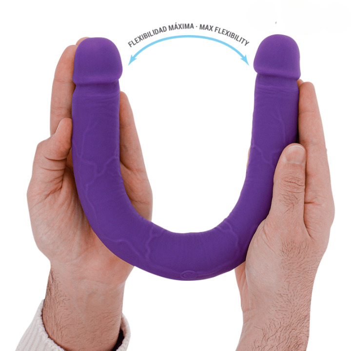 Dildo doble de silicona con vibración y control remoto para parejas