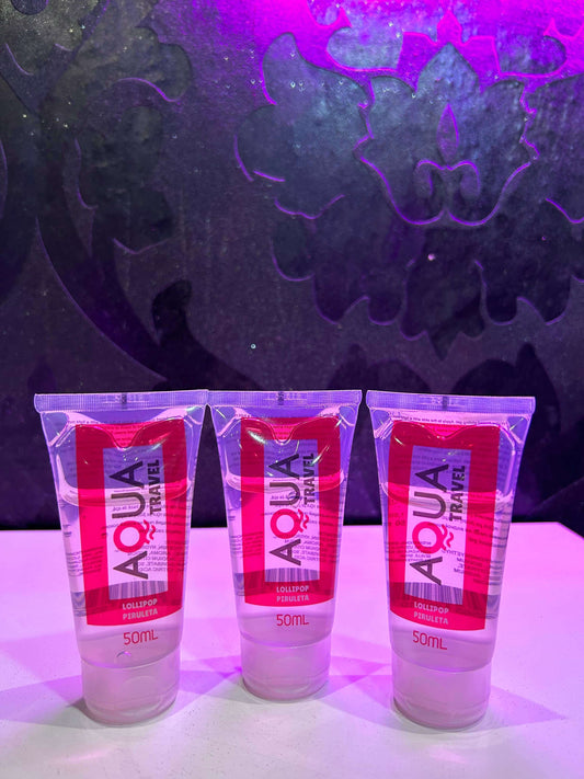 Lubricante íntimo con sabor a piruleta, ideal para juegos orales y momentos de placer dulce con textura suave y comestible.