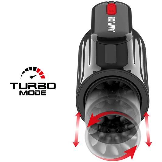 Vortex Masturbador Turbo en modo turbo, mostrando diseño ergonómico y tecnología avanzada.