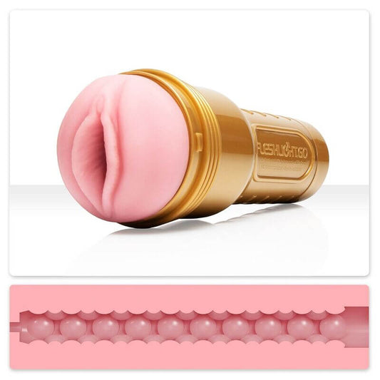 Masturbador masculino con forma de vagina realista, estilo Fleshlight, diseñado para ofrecer una sensación intensa y envolvente.