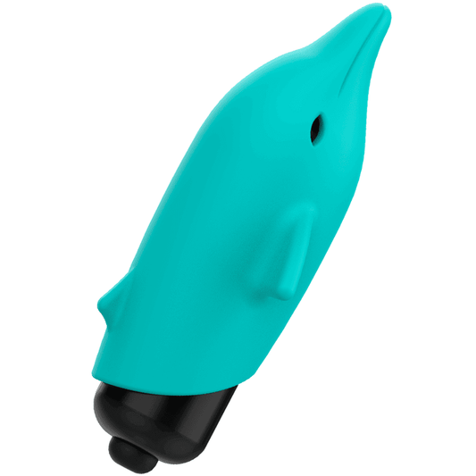 Vibrador Mini Delfín con diseño compacto y ergonómico para estimulación del clítoris, discreto y fácil de llevar.