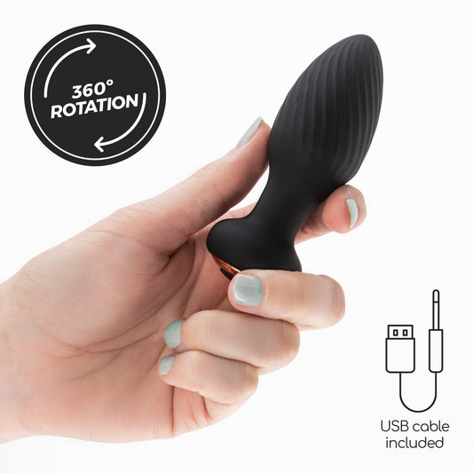 Plug anal Twister con rotación 360°, 7 modos de vibración y control remoto para estimulación intensa y en pareja