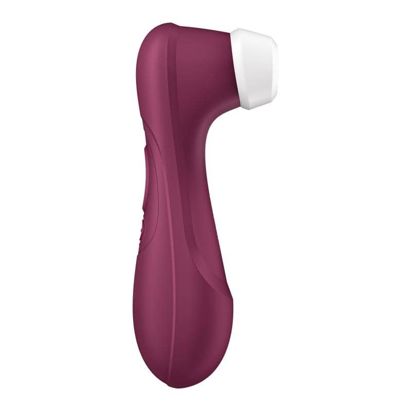 Estimulador de clítoris Satisfyer Pro 2 Generación 3 en color burdeos con gorro blanco, con tecnología Liquid Air.