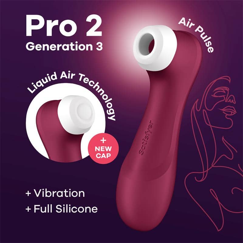 Satisfyer Pro 2 Generación 3 con Air Pulse y nuevo gorro para una estimulación mejorada del clítoris.