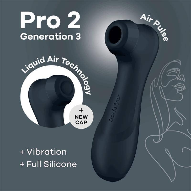 Satisfyer Pro 2 Generación 3 con tecnología Liquid Air, con estimulación Air Pulse y diseño completo de silicona.