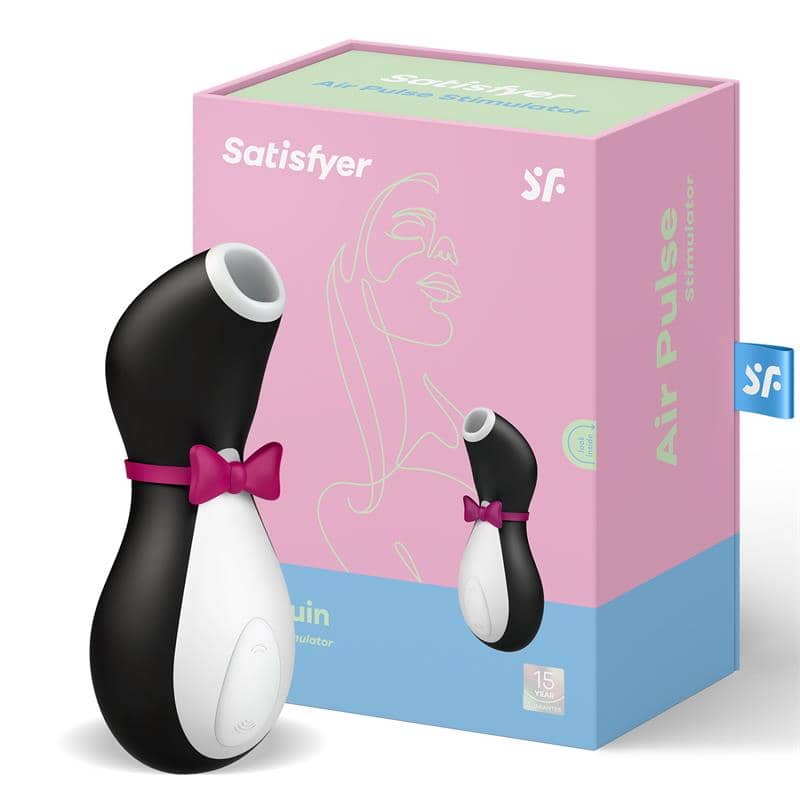 Succionador Penguin de Satisfyer con diseño elegante y tecnología de estimulación sin contacto para orgasmos múltiples mediante ondas expansivas y pulsaciones.