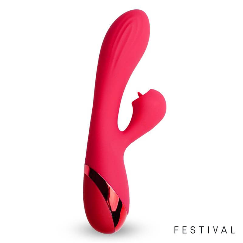 Vibrador Turna Rojocon lengua, potente vibrador para uso externo y interno