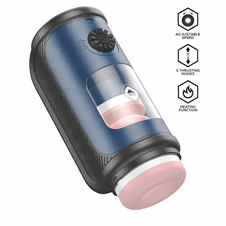 Masturbador masculino automático con movimiento thrusting, función calor y diseño ergonómico