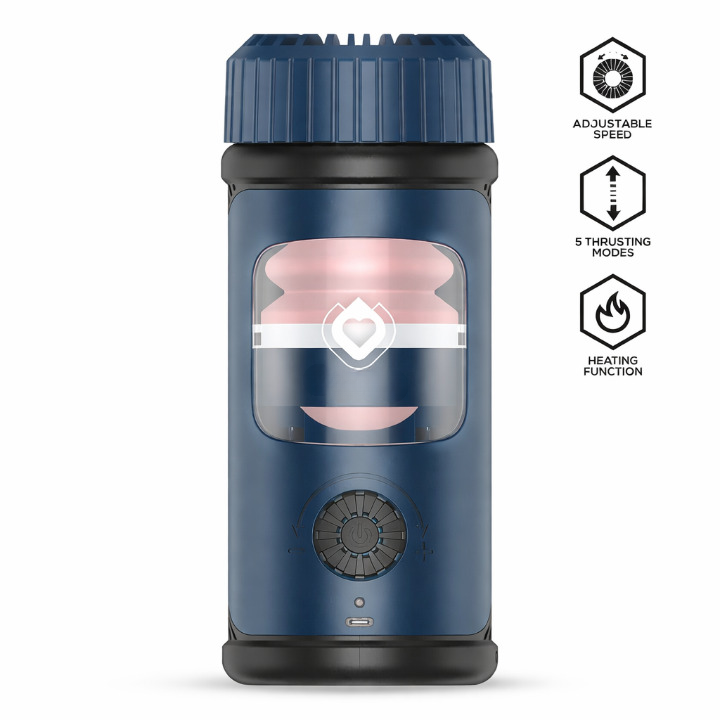 Masturbador masculino automático con movimiento thrusting, función calor y diseño ergonómico