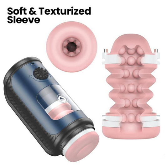 Masturbador masculino automático con movimiento thrusting, función calor y diseño ergonómico