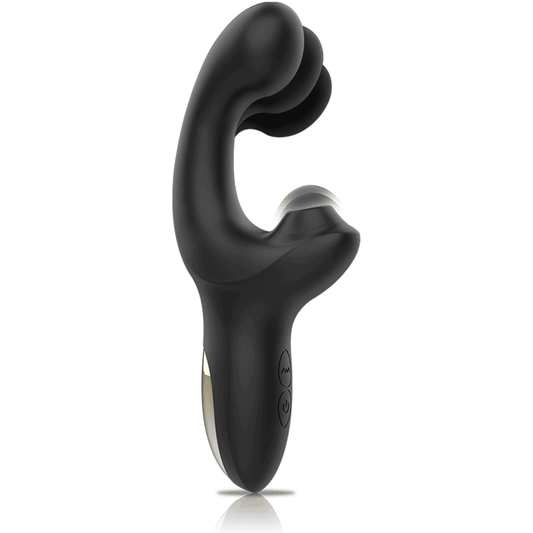 Vibrador succionador Wave con diseño ergonómico para estimulación simultánea del clítoris y zonas erógenas.