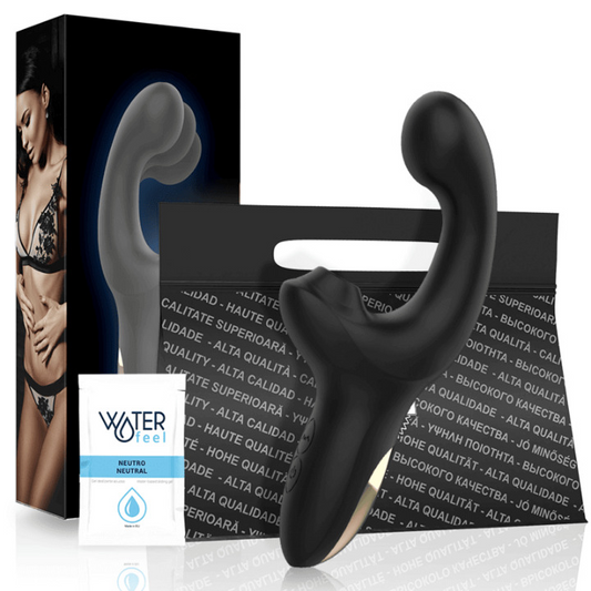 Vibrador succionador Wave con diseño ergonómico para estimulación simultánea del clítoris y zonas erógenas.