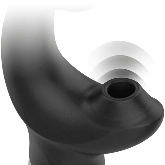 Vibrador succionador Wave con diseño ergonómico para estimulación simultánea del clítoris y zonas erógenas.
