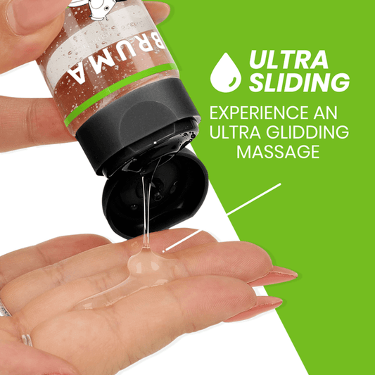 Aceite de masaje besable, textura suave y deslizante.