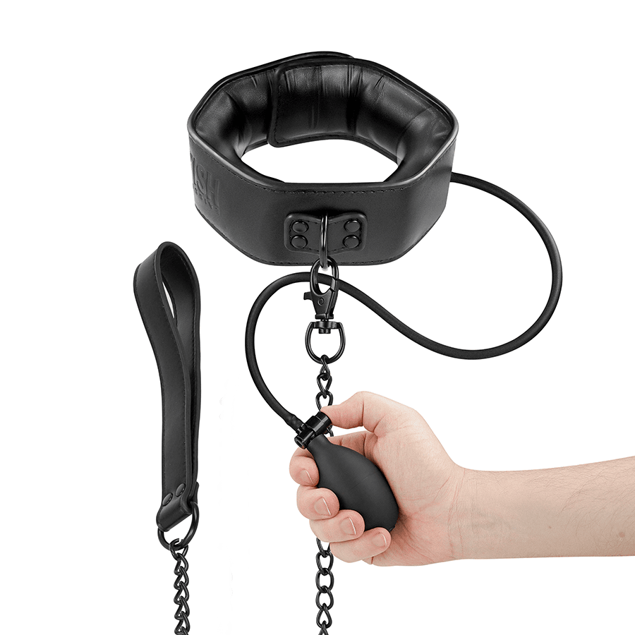 collar bondage inflable con cadena ajustable fetish bdsm