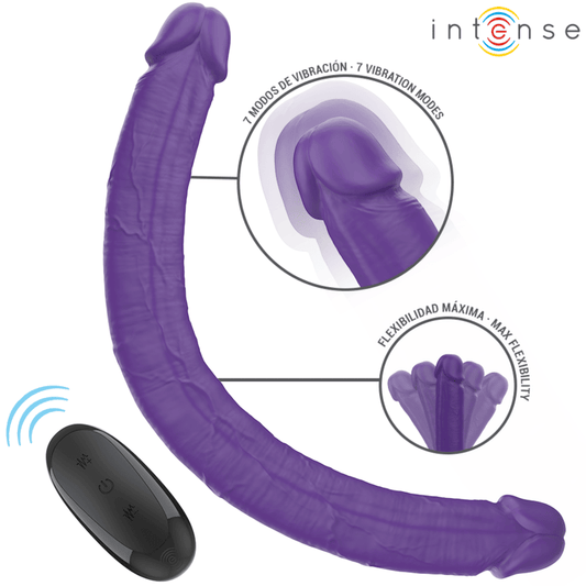 Dildo doble de silicona con vibración y control remoto para parejas