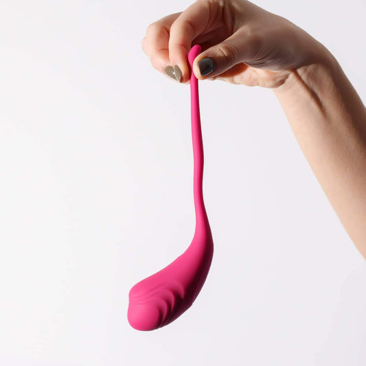 Huevo vibrador rosa con mando a distancia inalámbrico.