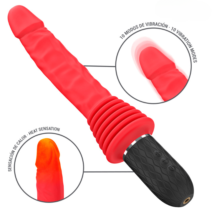 Máquina sexual con control remoto y función calor