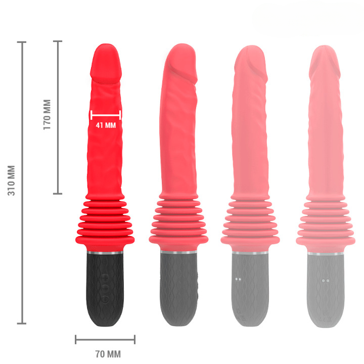 Máquina sexual con control remoto y función calor