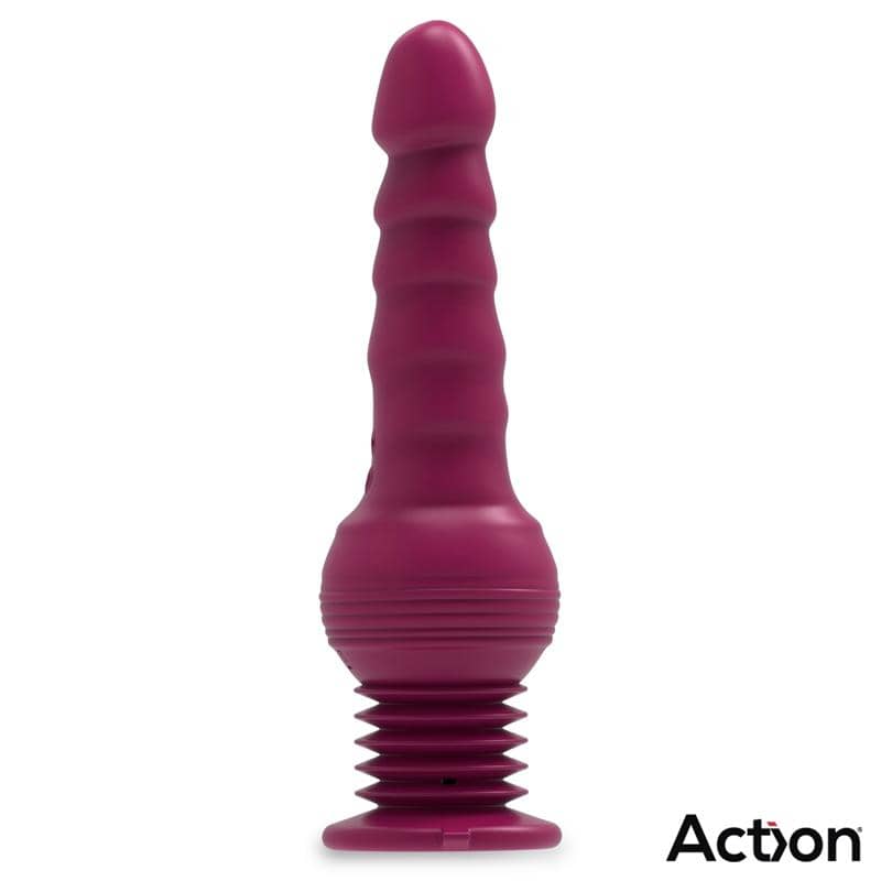 Vibrante juguete sexual de color morado con diseño texturizado para mayor placer y estimulación. Ideal para disfrute personal.