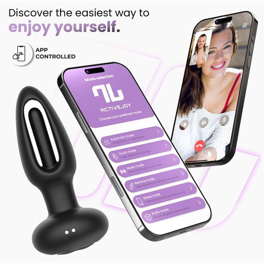 Plug anal inteligente con vibración y lengua oscilante controlado por aplicación móvil