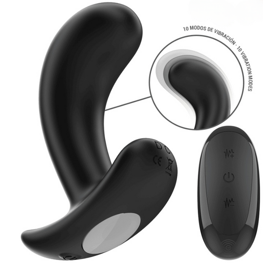 Plug anal vibrador de silicona con control remoto y 10 modos de