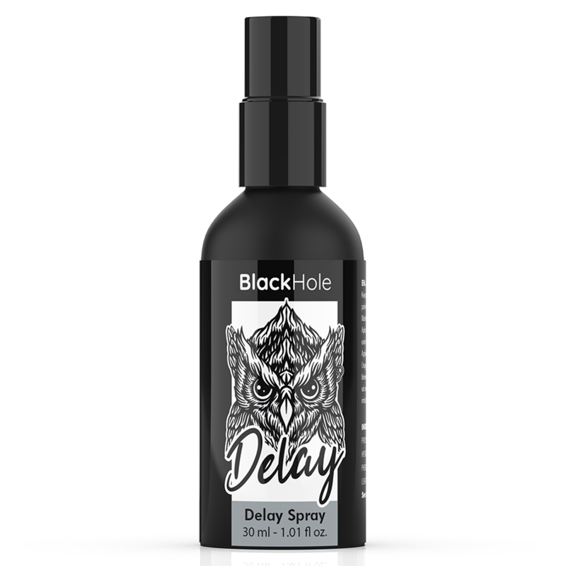 BlackHole Delay Spray 30 ml, diseñado para potenciar el control y prolongar el placer durante los momentos íntimos. 