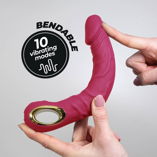 Vibrador realista plegable con 10 modos de vibración y carga USB