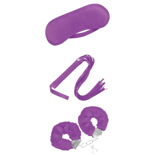 Kit BDSM medio para juegos de dominación y sumisión, incluye accesorios para principiantes, disponible en varios colores.